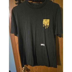 Zara x Smiley Originals Washed Black Graphic Dripping Face T-Shirt Size L